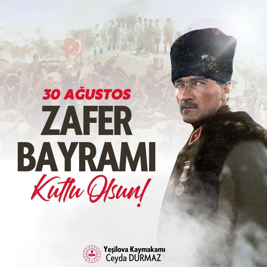 İlçe Kaymakamımız Sayın Ceyda DURMAZ'ın 30 Ağustos Zafer Bayramı Kutlama Mesajı.